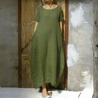 Drune | Weites Modell Baumwolle Maxikleid Sommerkleid
