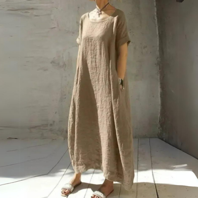 Drune | Weites Modell Baumwolle Maxikleid Sommerkleid