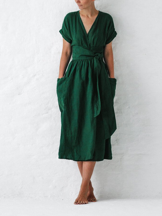 Drune | Leinen Wickelkleid