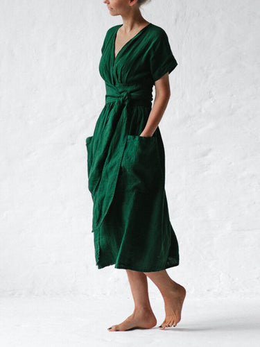 Drune | Leinen Wickelkleid