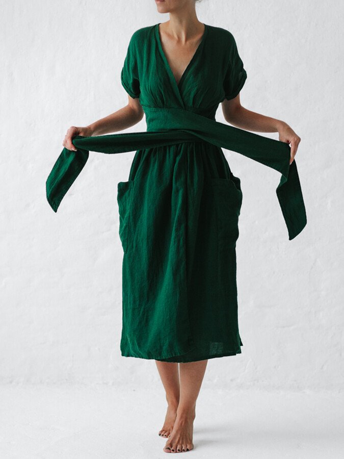 Drune | Leinen Wickelkleid