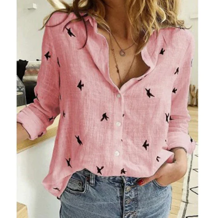 Drune | Damen Leinenbluse mit Knöpfen