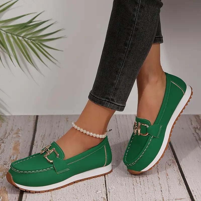 Drune | Metallische Schnalle Slip On Wanderschuhe Damenschuhe