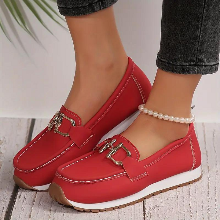 Drune | Metallische Schnalle Slip On Wanderschuhe Damenschuhe
