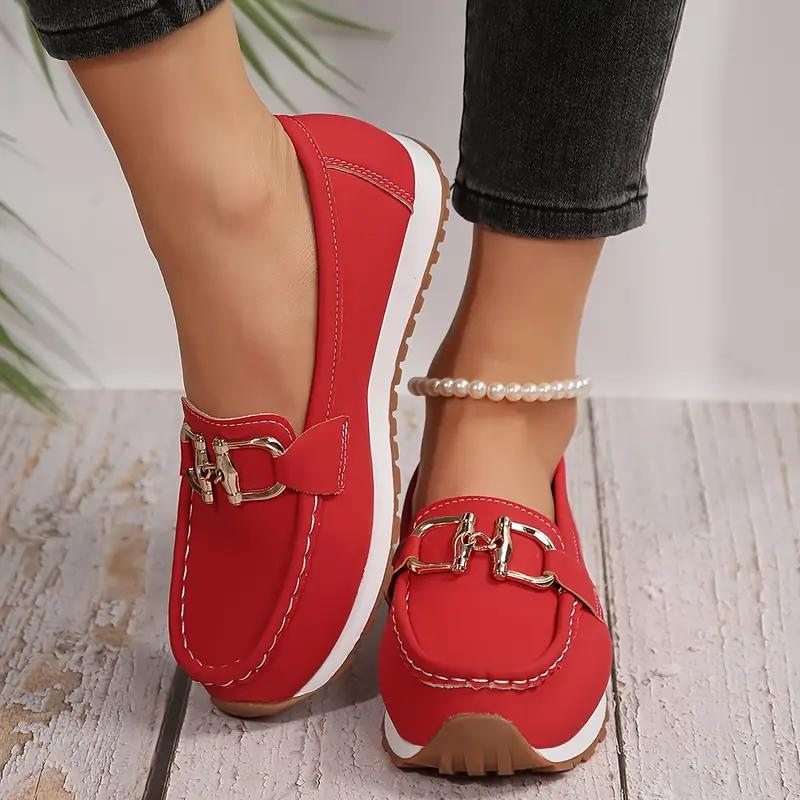 Drune | Metallische Schnalle Slip On Wanderschuhe Damenschuhe
