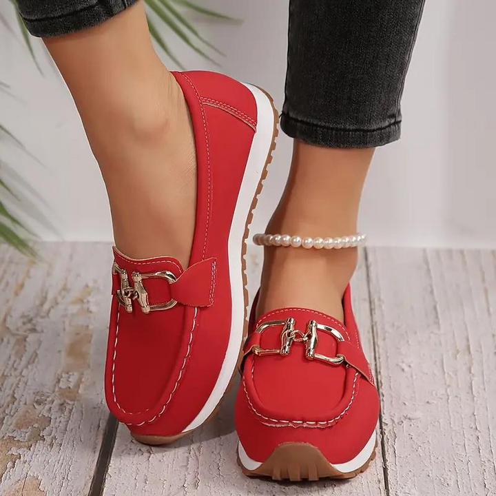 Drune | Metallische Schnalle Slip On Wanderschuhe Damenschuhe