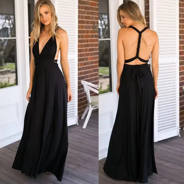 Drune - Damen bodenlanger langer Rock & Brautjungfernkleid mit verschiedenen Tragevarianten