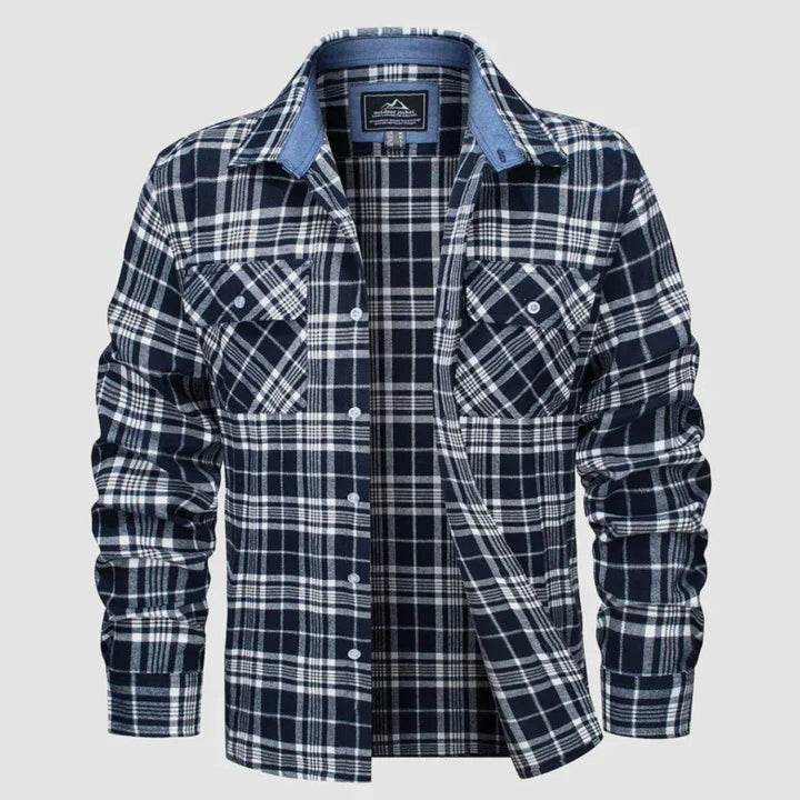 Drune | Langarm-Poloshirt für Herren - Karomuster