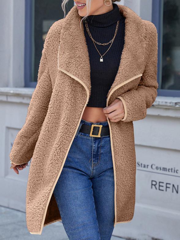 Drune | Mid Length Mantel mit Plüsch für Frauen