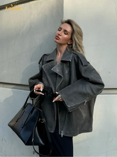Drune | Wildlederjacke - Bequemer Freizeitdesign mit Reißverschlusstaschen