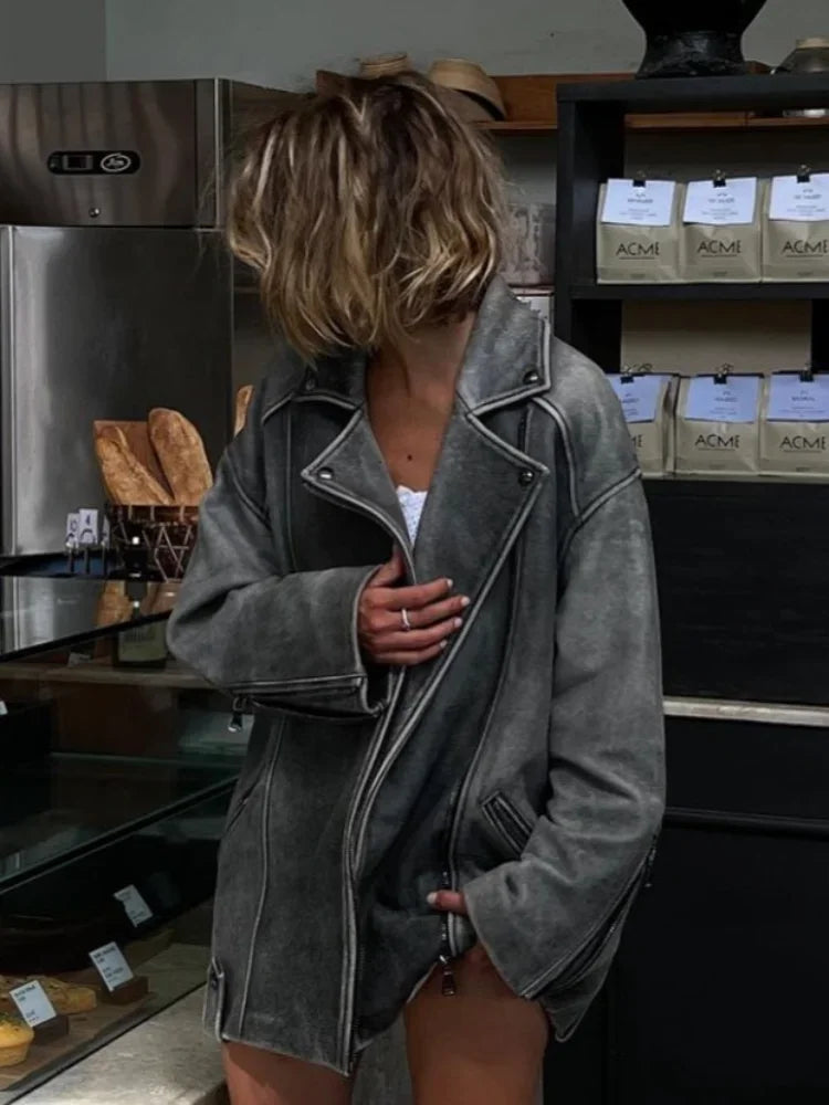 Drune | Wildlederjacke - Bequemer Freizeitdesign mit Reißverschlusstaschen