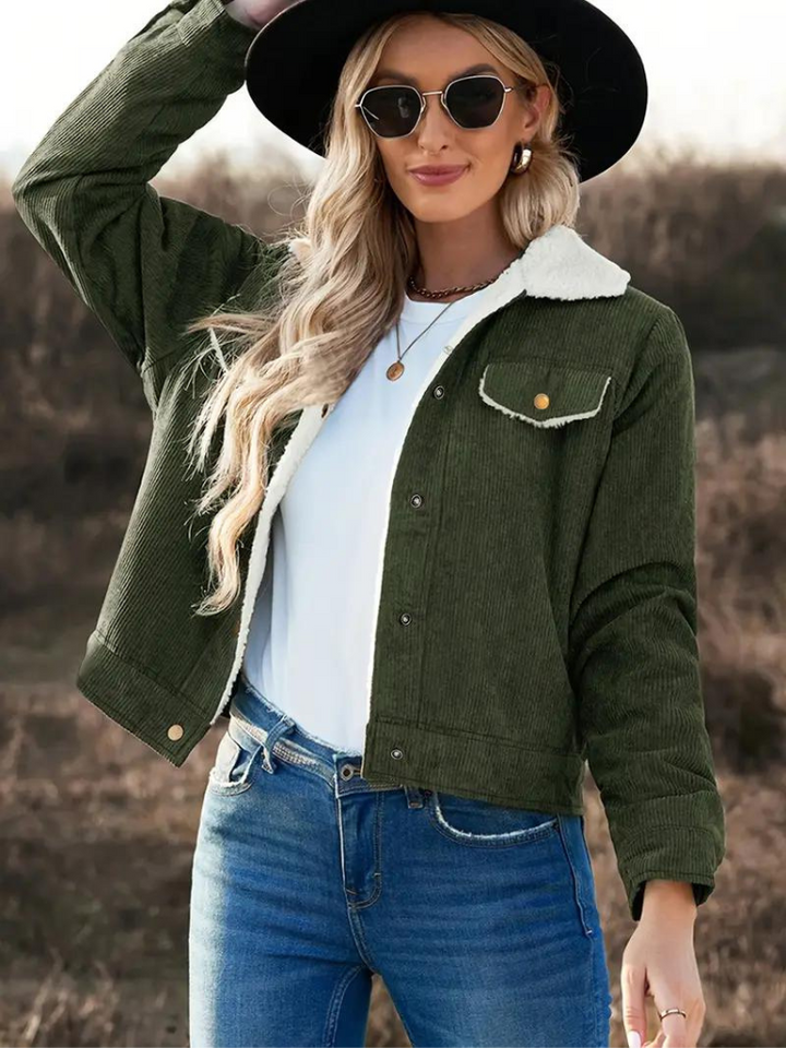 Drune | Fleecegefütterte Winterjacke aus Cord für Frauen