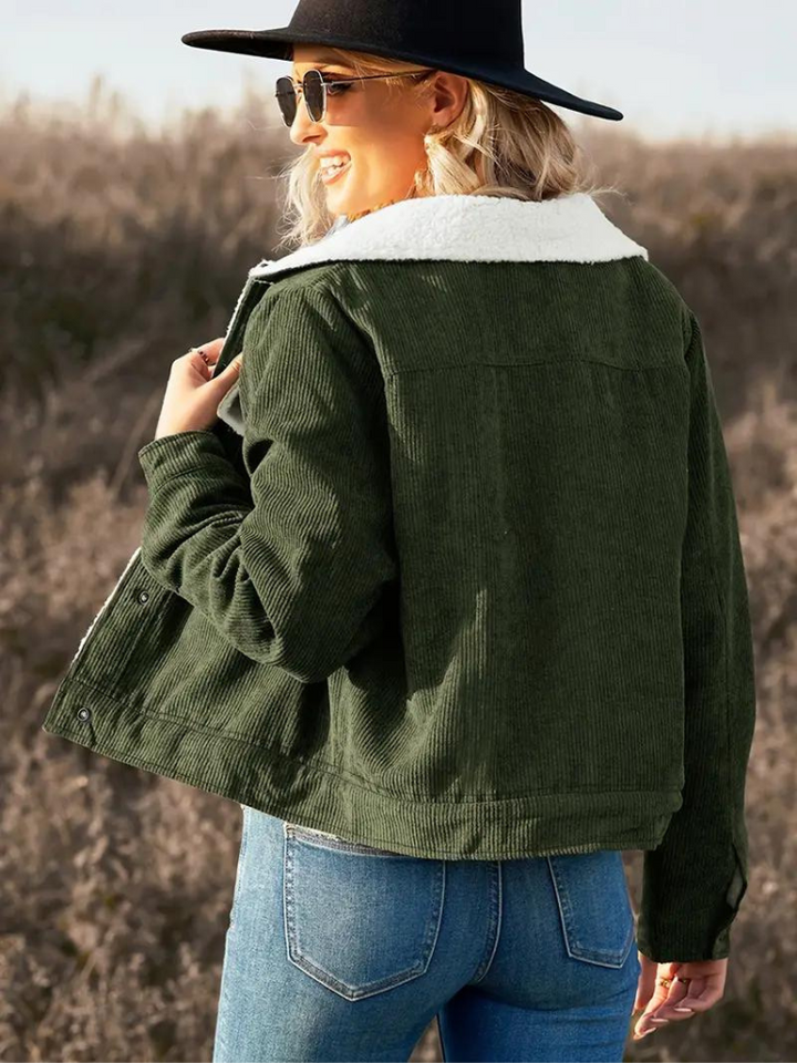 Drune | Fleecegefütterte Winterjacke aus Cord für Frauen