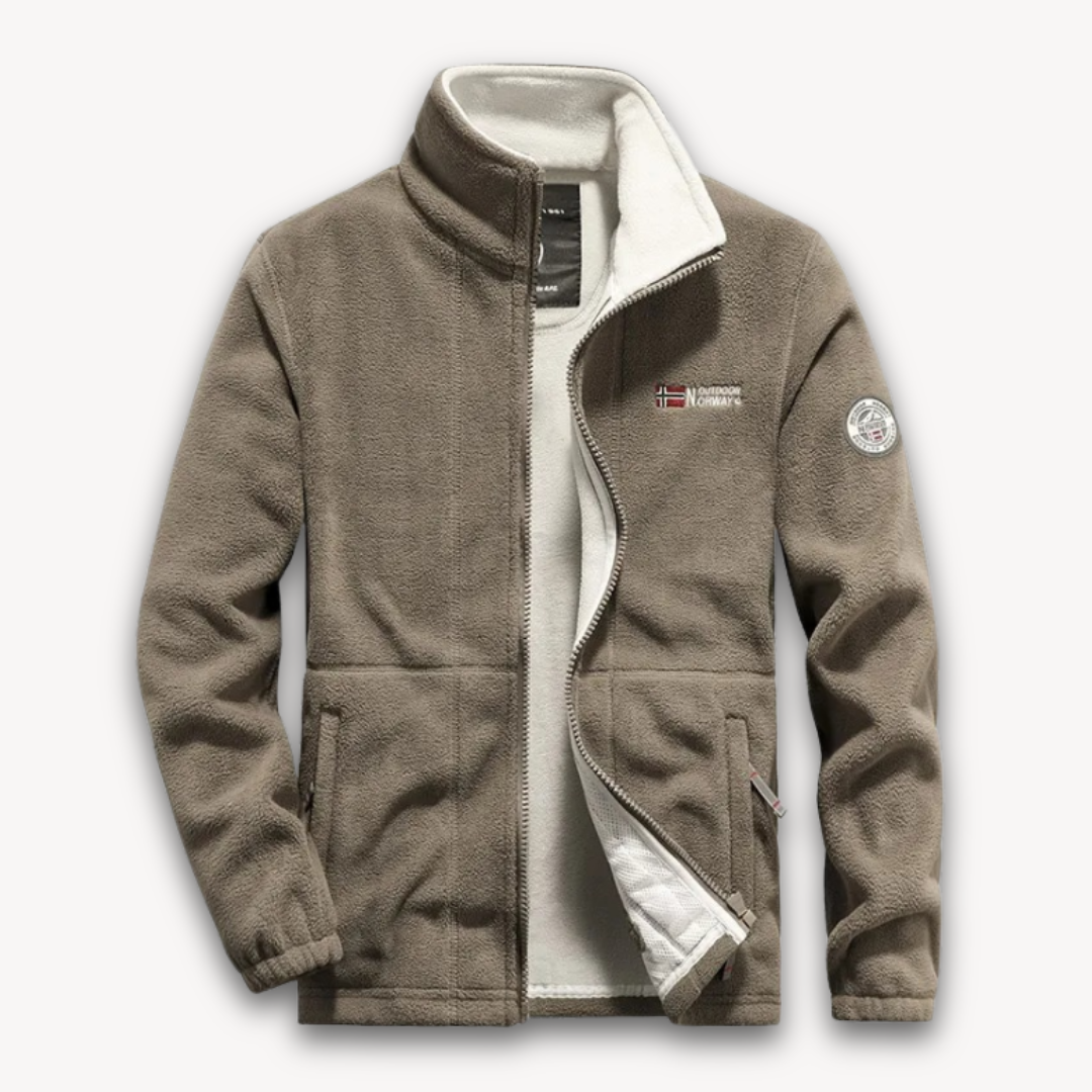 Drune | Herren Fleecejacke, warmer Winter-Outdoormantel - durchgehender Reißverschluss