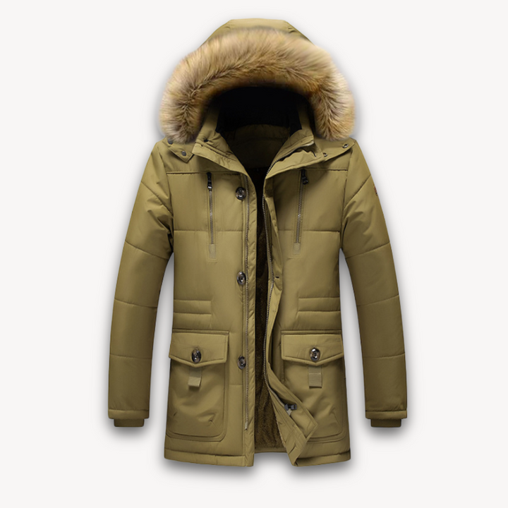 Drune | Wasserdichte Winterjacke für Herren - Kapuze aus Kunstpelz