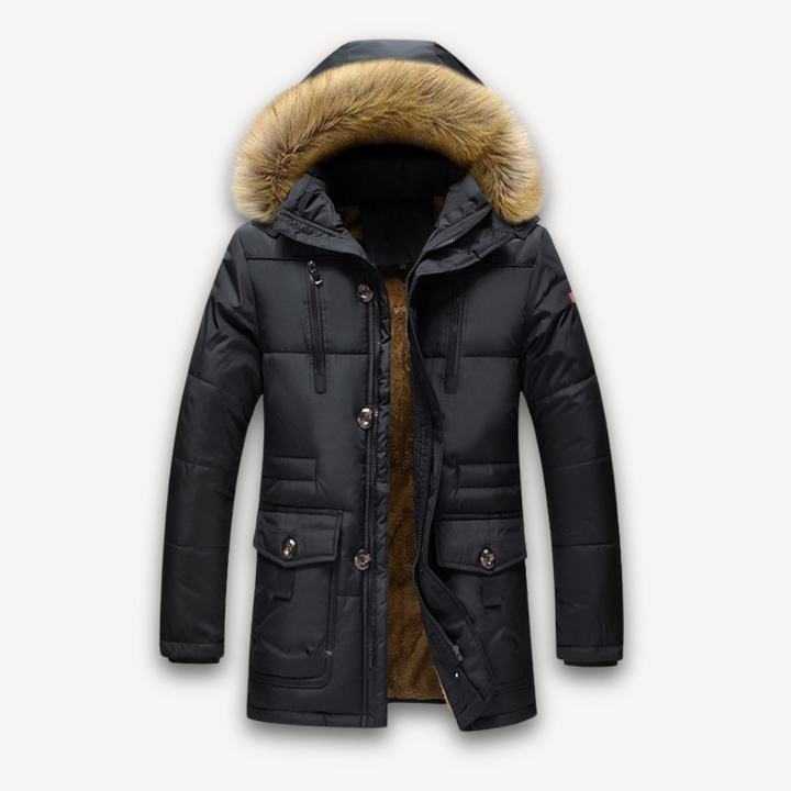 Drune | Wasserdichte Winterjacke für Herren - Kapuze aus Kunstpelz