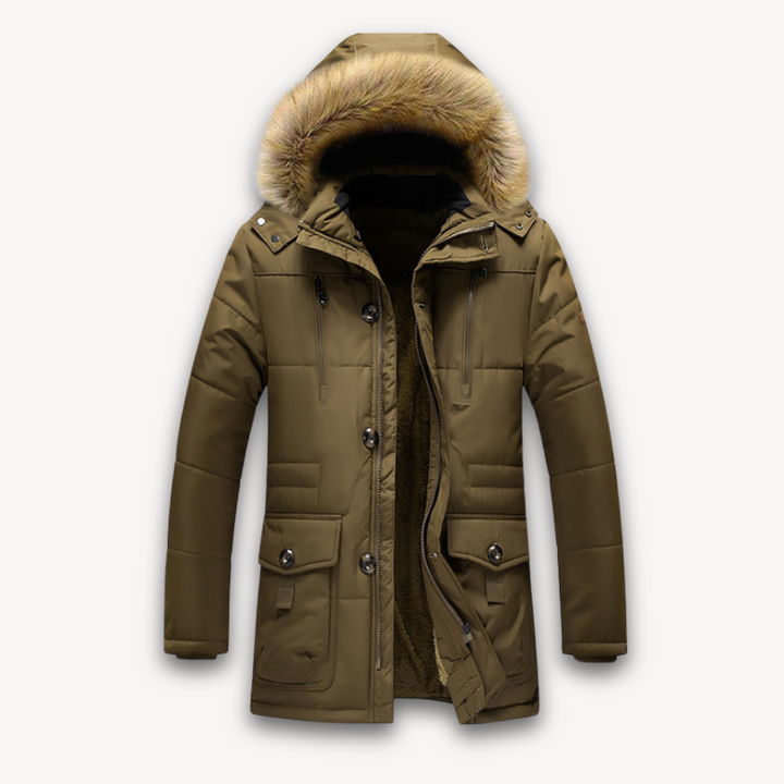 Drune | Wasserdichte Winterjacke für Herren - Kapuze aus Kunstpelz