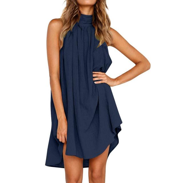Drune | Halterneck Kleid mit High Low Saum