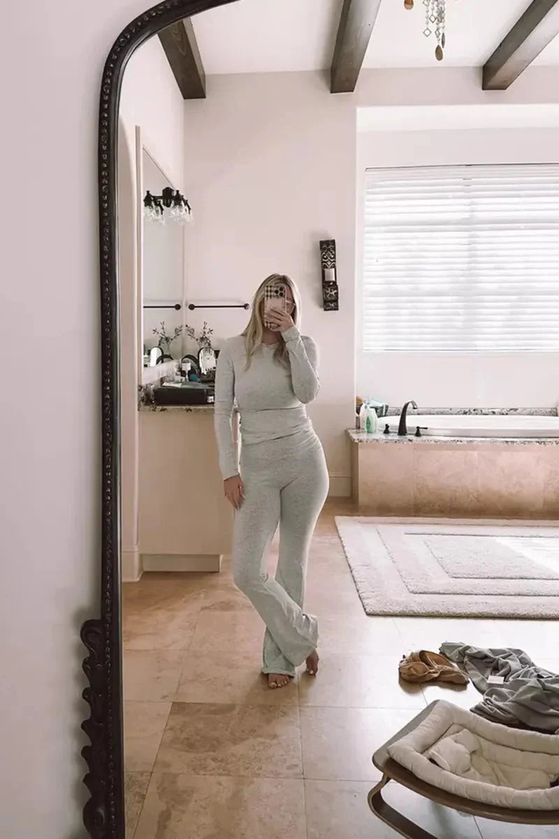 Drune | Set Bequeme, dehnbare Schlaghosen für Frauen Loungewear