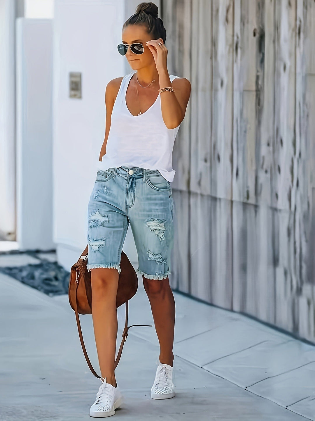 Drune | Trendy Sommer Denim Bermuda