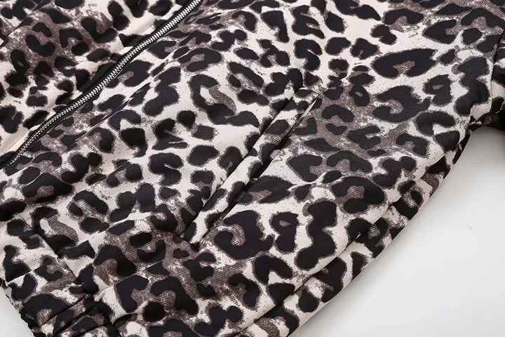 Drune | Bomberjacke Übergröße Reißverschluss Leopardjacke Damenjacke