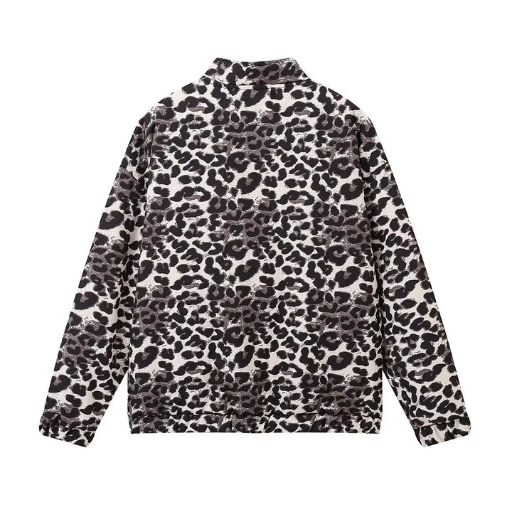 Drune | Bomberjacke Übergröße Reißverschluss Leopardjacke Damenjacke