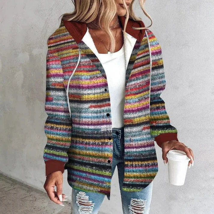 Drune | Elegante, Mehrfarbige Kapuzenjacke