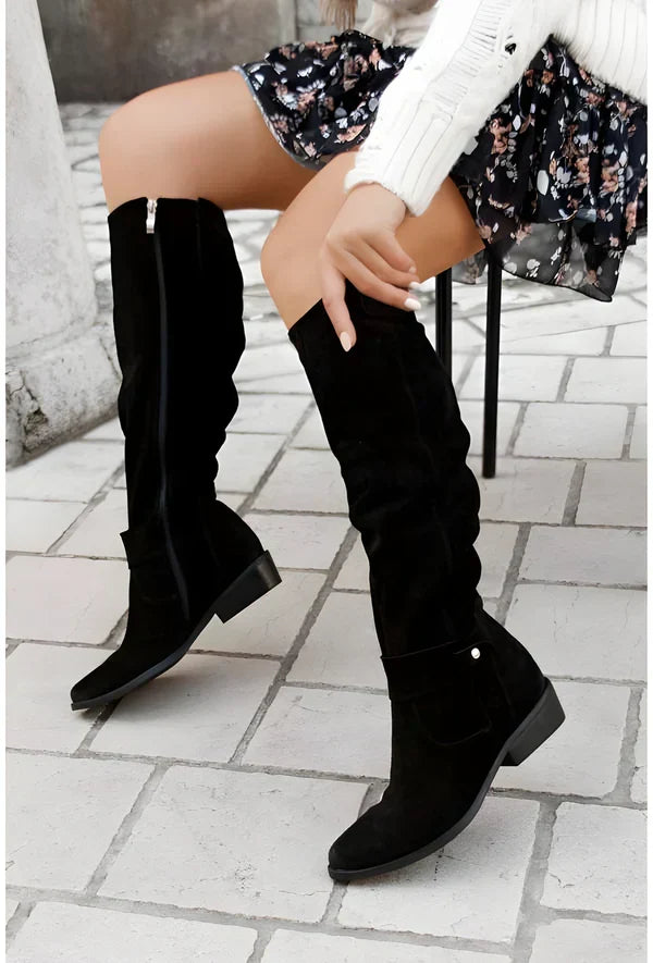 Drune | Wildleder Kniehohe Stiefel Elegant