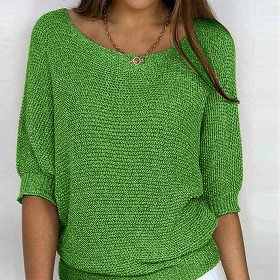 Drune | Luftige Damenbluse mit Stilvollem Gestricktem Muster