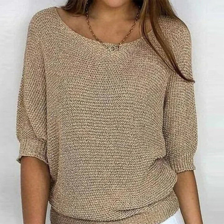 Drune | Luftige Damenbluse mit Stilvollem Gestricktem Muster