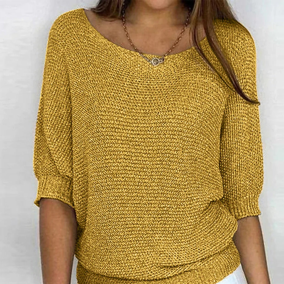 Drune | Luftige Damenbluse mit Stilvollem Gestricktem Muster