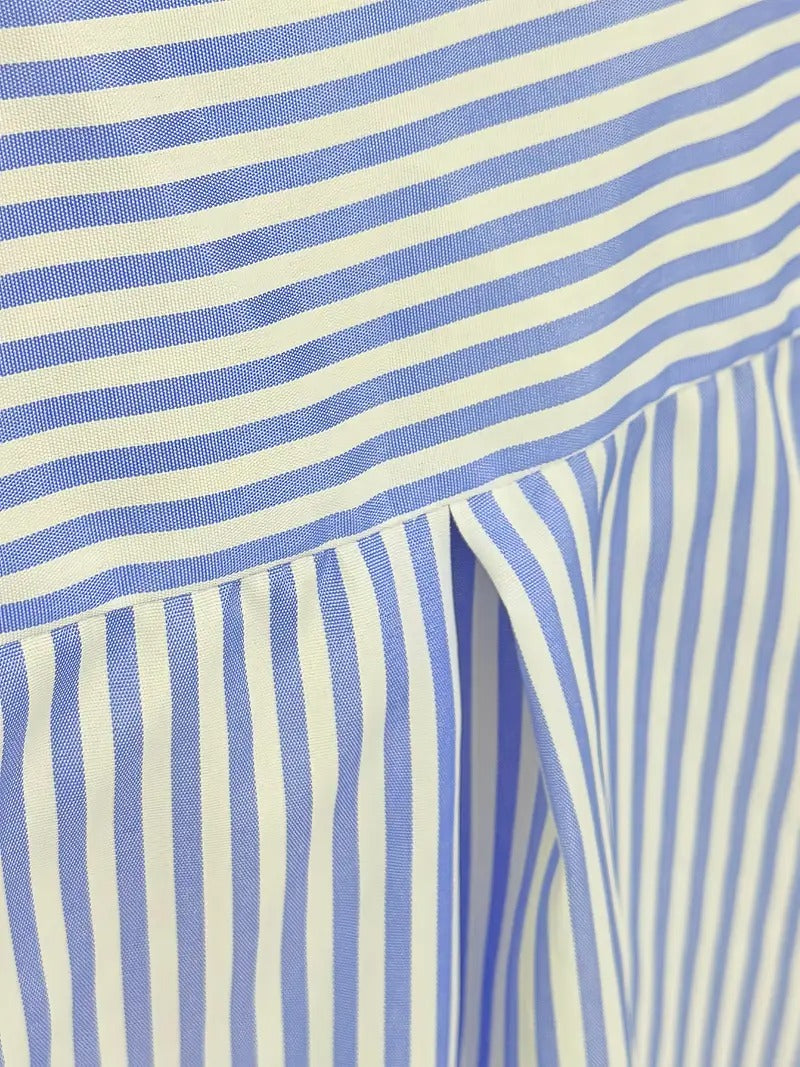 Drune | Gestreifte Hemdbluse mit Langen Ärmeln Lässig