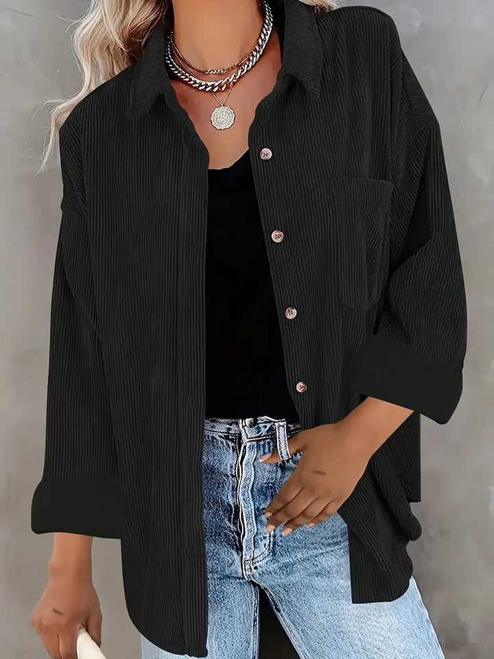 Drune | Cordhosen Hemdbluse mit Knöpfen Leger