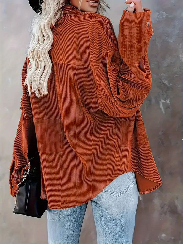 Drune | Cordhosen Hemdbluse mit Knöpfen Leger