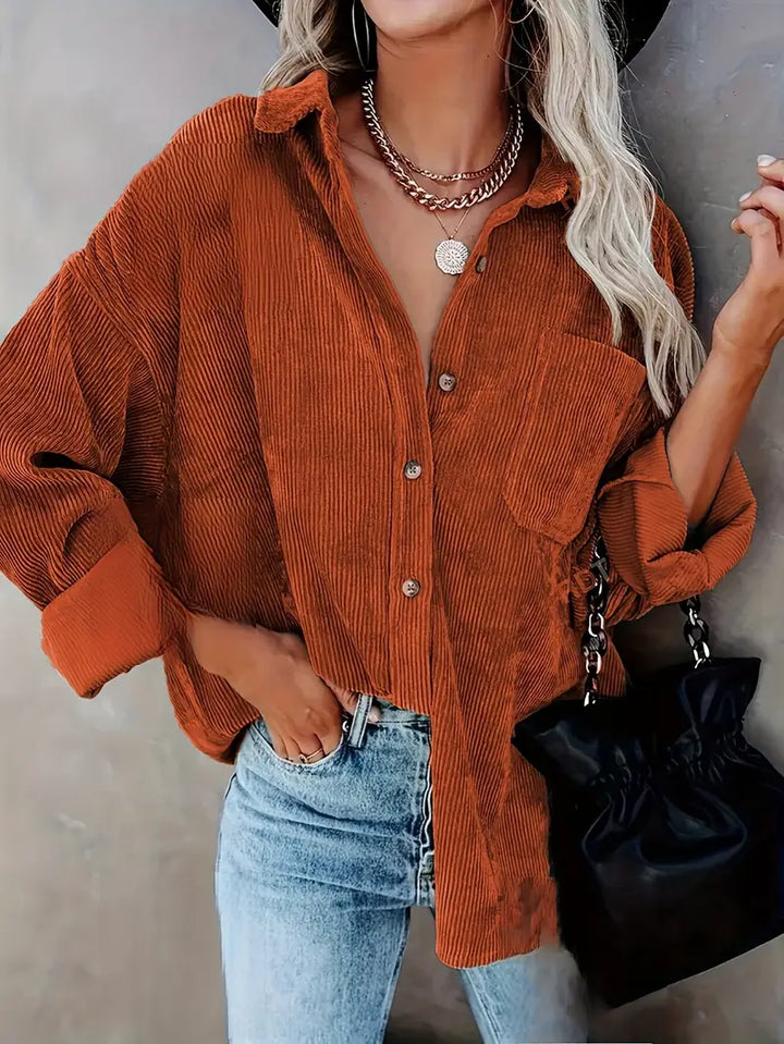 Drune | Cordhosen Hemdbluse mit Knöpfen Leger