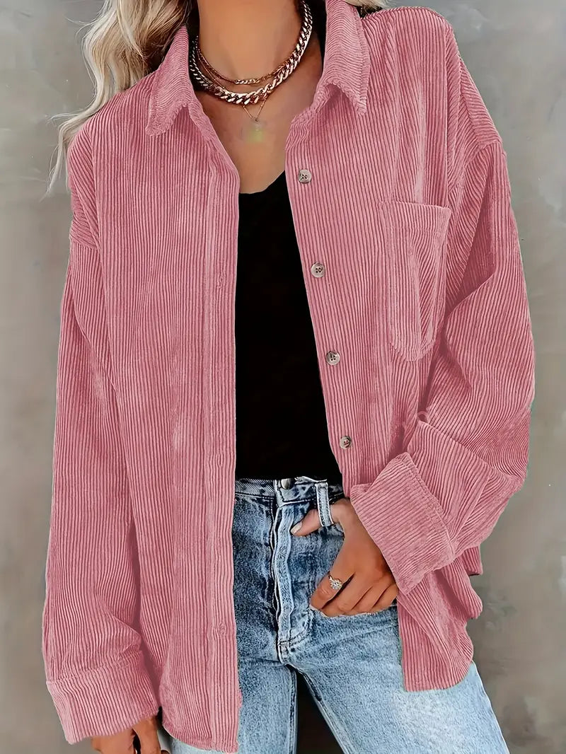 Drune | Cordhosen Hemdbluse mit Knöpfen Leger