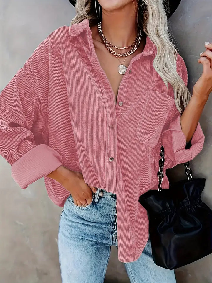 Drune | Cordhosen Hemdbluse mit Knöpfen Leger