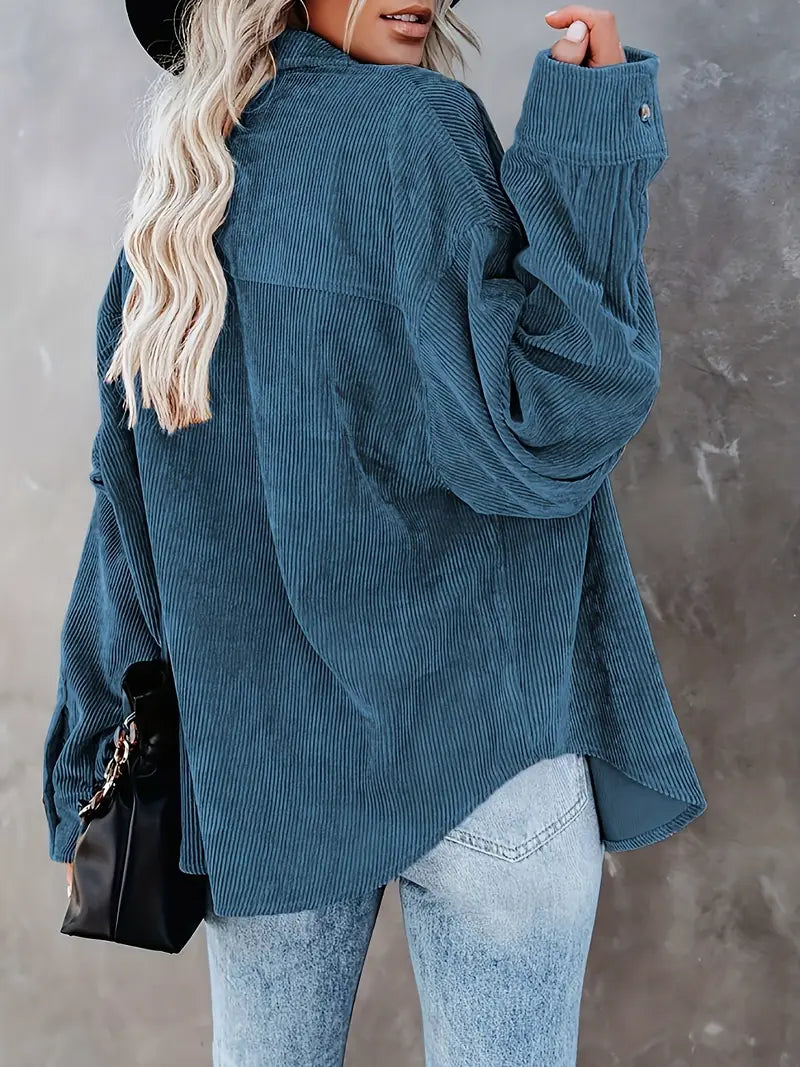 Drune | Cordhosen Hemdbluse mit Knöpfen Leger