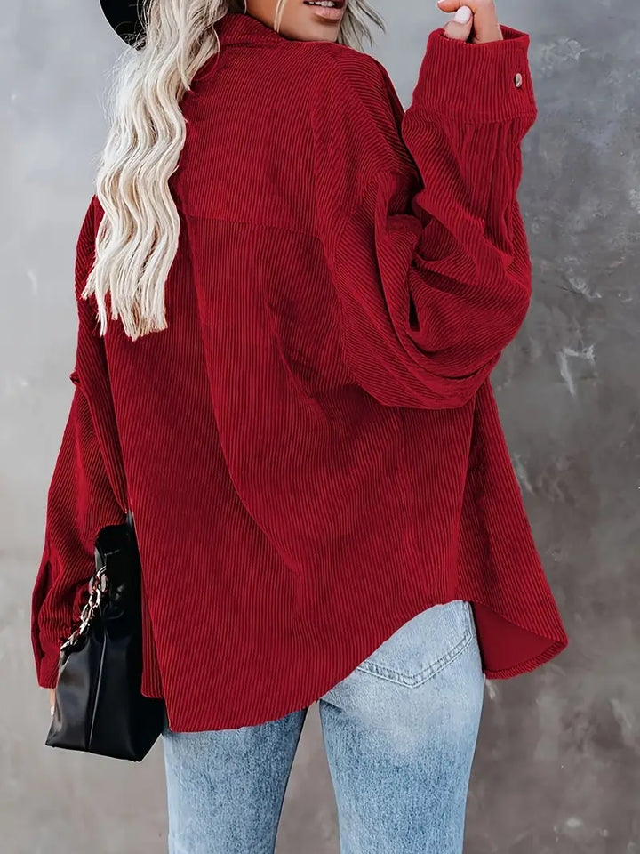 Drune | Cordhosen Hemdbluse mit Knöpfen Leger