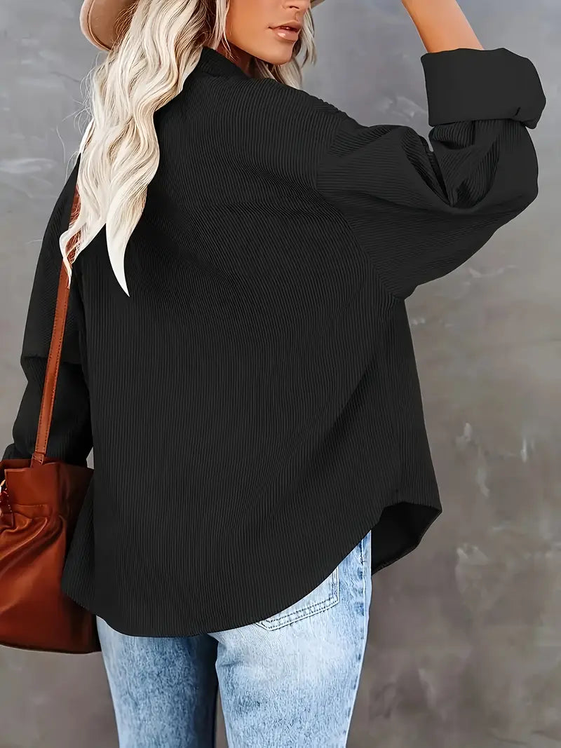 Drune | Cordhosen Hemdbluse mit Knöpfen Leger