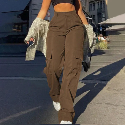 Drune | High Waist Cargo Hose mit Seitlichem Ladevorgang Streetstyle