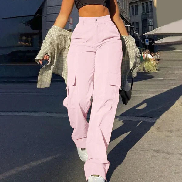 Drune | High Waist Cargo Hose mit Seitlichem Ladevorgang Streetstyle