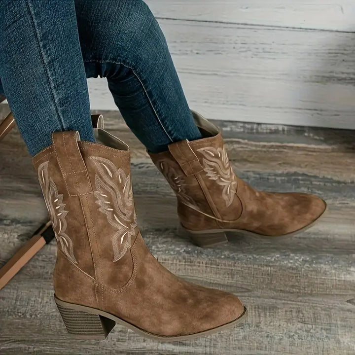 Drune | Cowboy Damen Stiefeletten mit Absatz