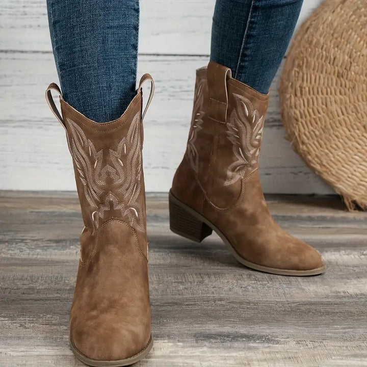 Drune | Cowboy Damen Stiefeletten mit Absatz