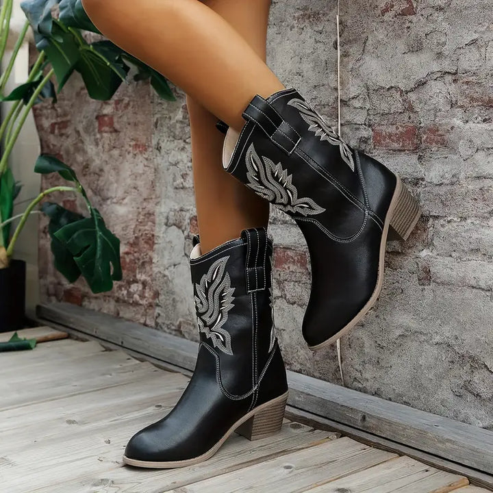 Drune | Cowboy Damen Stiefeletten mit Absatz