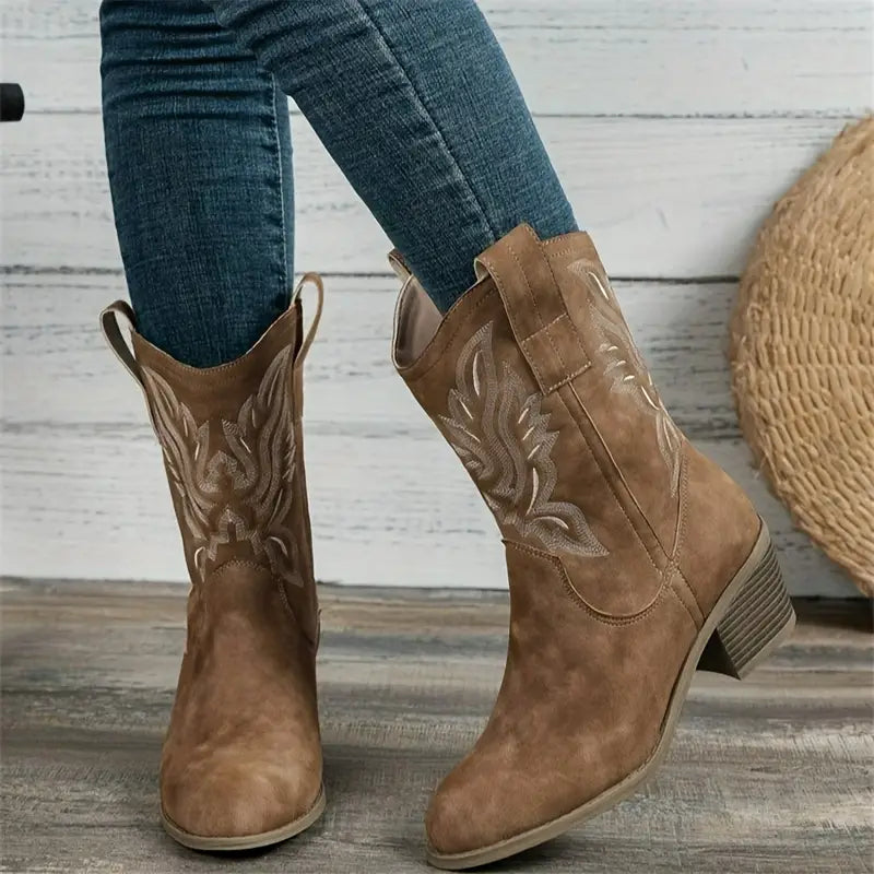 Drune | Cowboy Damen Stiefeletten mit Absatz