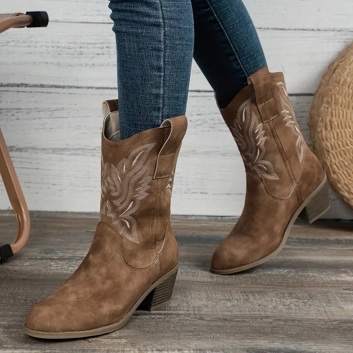 Drune | Cowboy Damen Stiefeletten mit Absatz