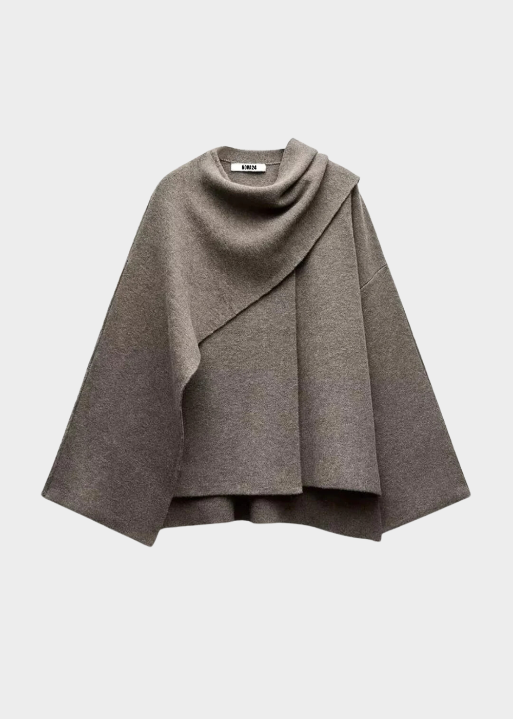 Drune | Damen Luxus Wolle Cape Jacket mit Lockere Passform