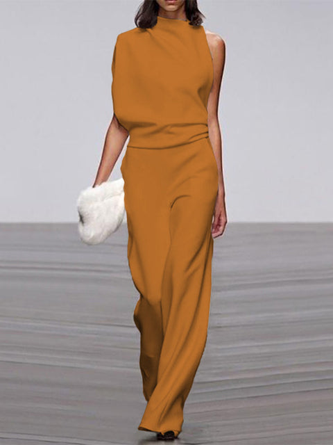 Drune | One Shoulder Jumpsuit Mit Weiten Beinen