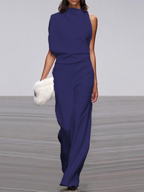 Drune | One Shoulder Jumpsuit Mit Weiten Beinen